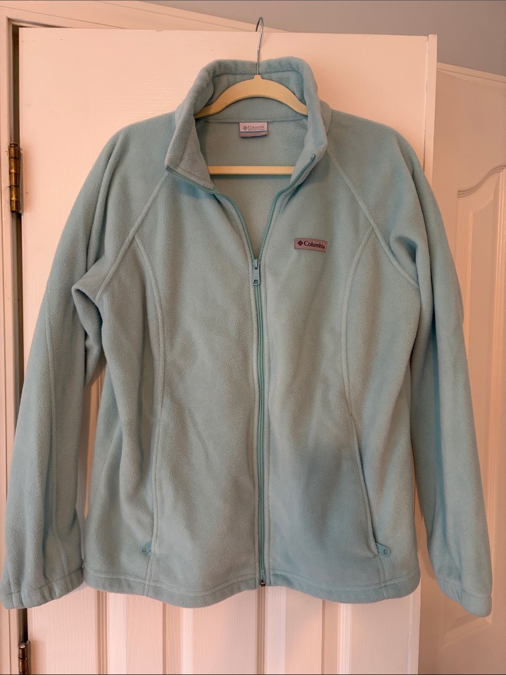 Columbia Women's Light Blue Full-Zip Teddy Fleece Jacket